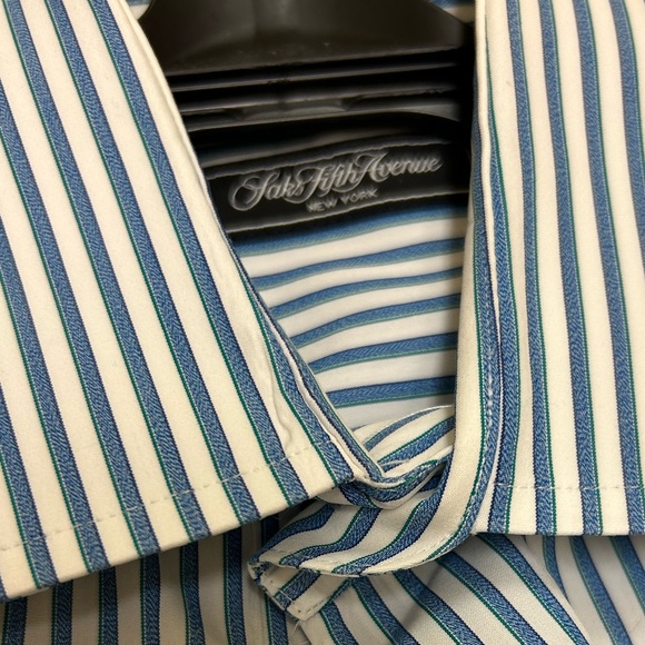 Blue stripped like NEW Saks button down. - Picture 2 of 2